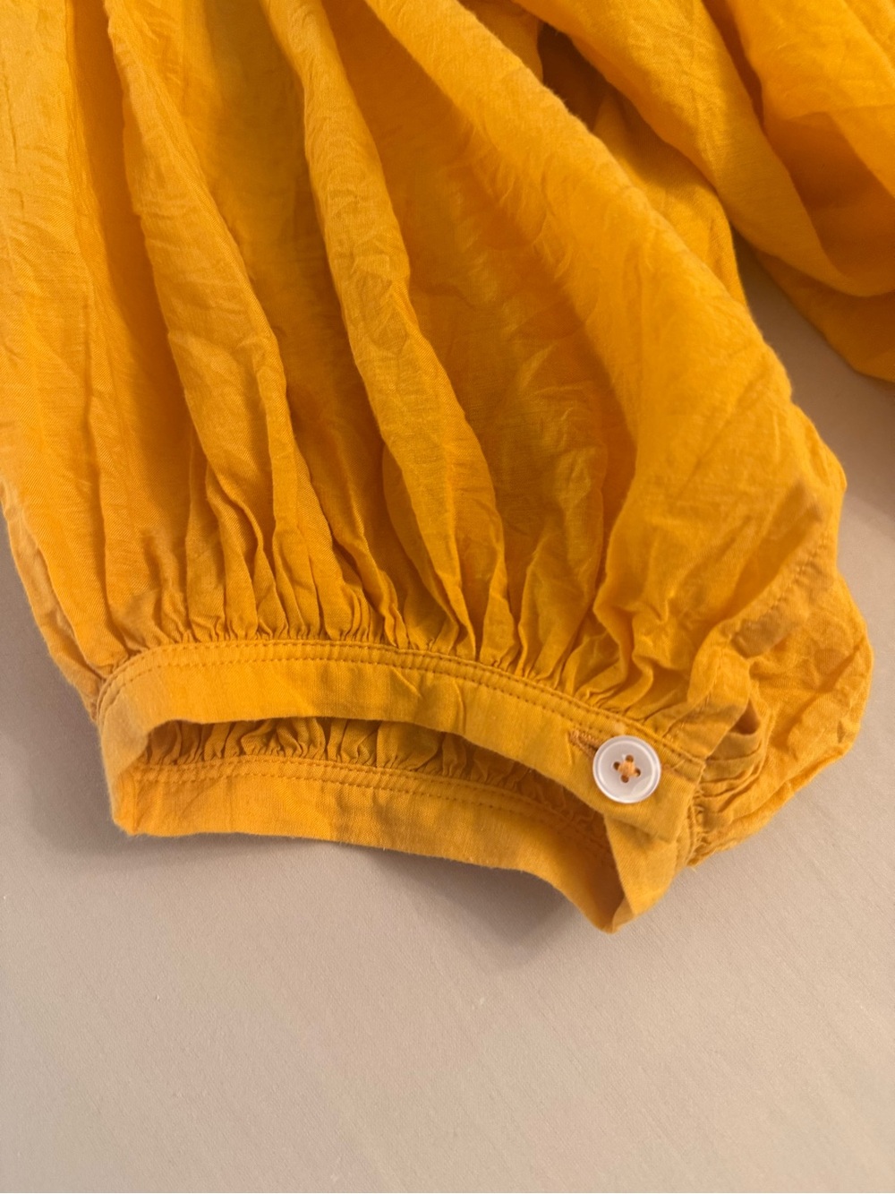 Madewell Pollen Yellow Balloon Puff Sleeve Voile Peasant Top Medium - Picture 13 of 17